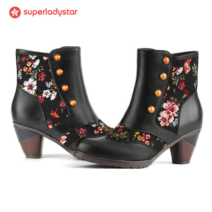 Midnight Garden Button Ankle Boots(Pre-order)