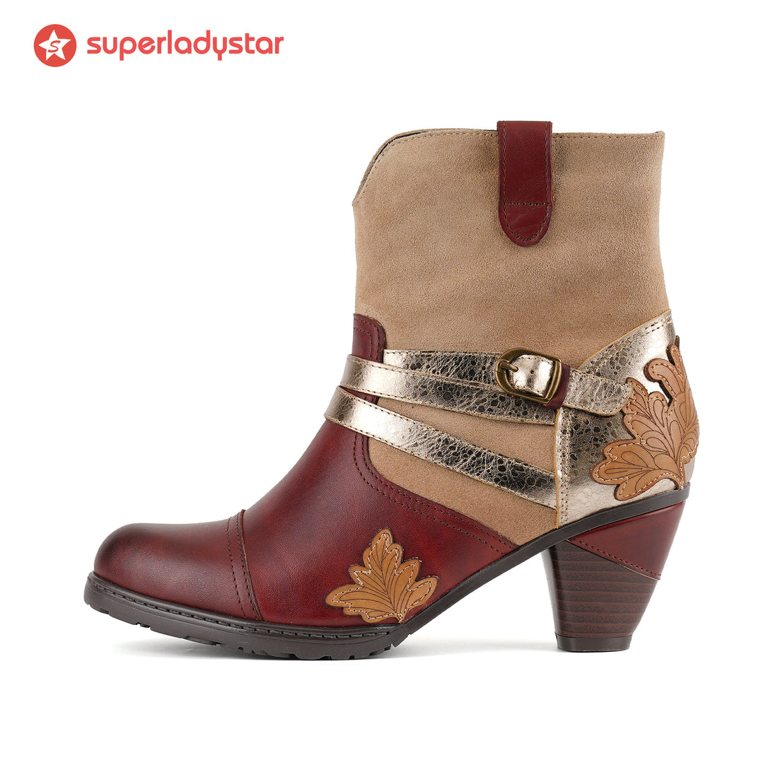 Regal Leaf Handmade Ankle Boots
