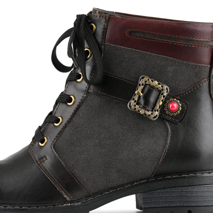 Botines con cordones y encanto antiguo retro