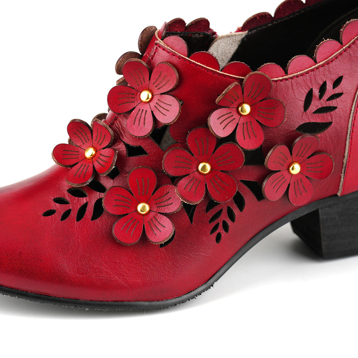 Scarlet Bloom Cut-out Pumps