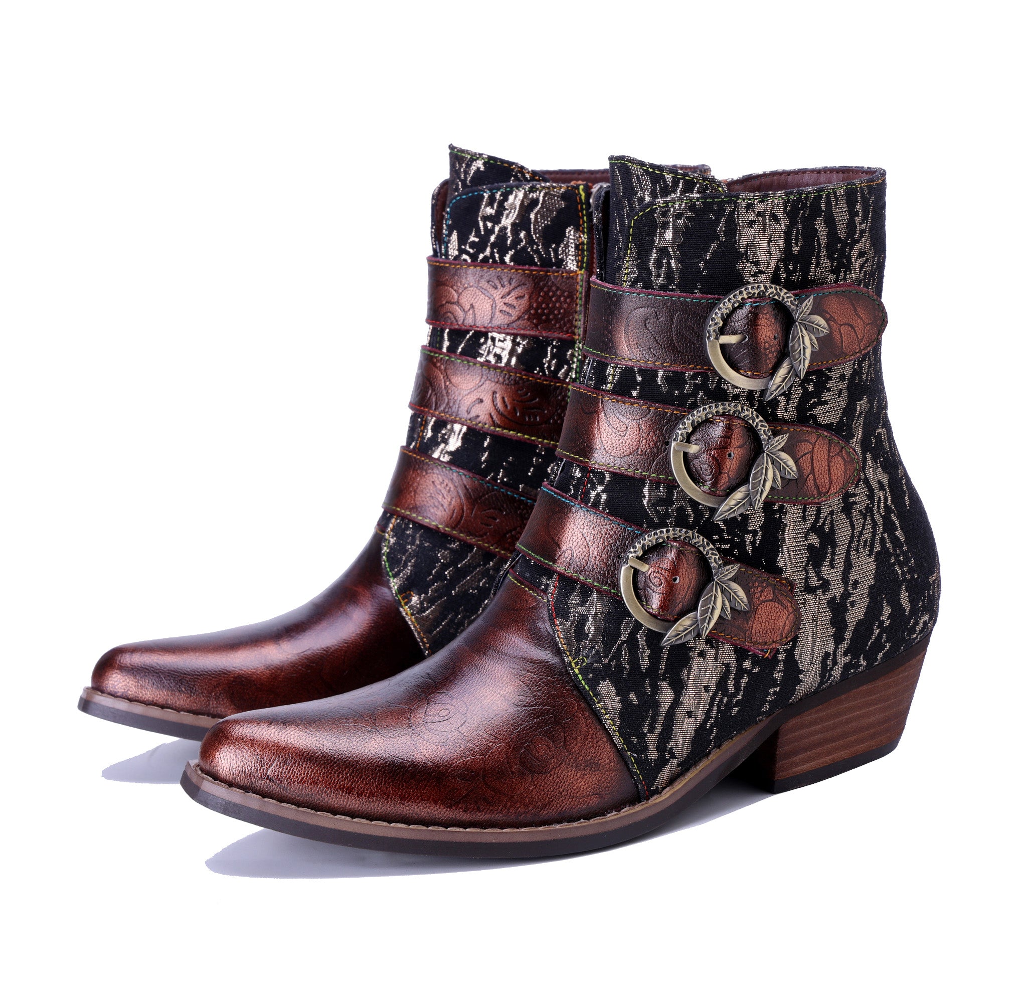 Three-Strap Rebel Ankle Boots