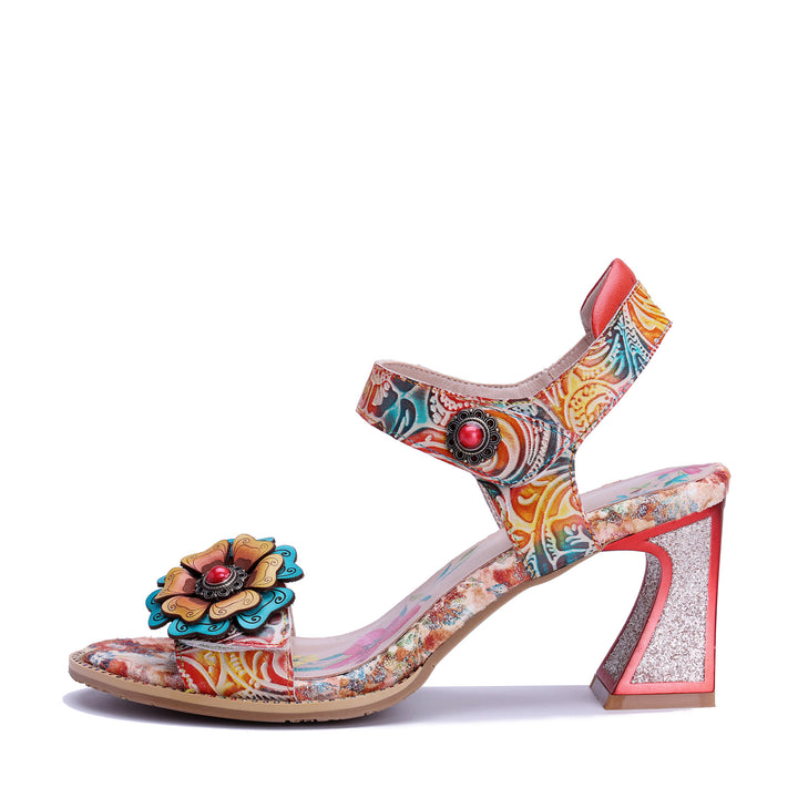 Floral Boho Open-Toe 3D Flower Sandals