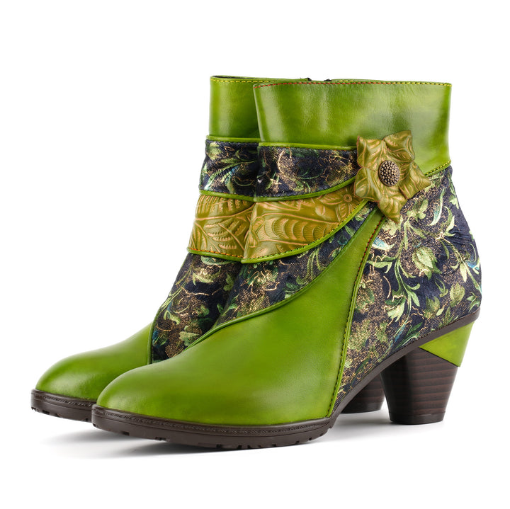 Handmade Nature Bloom Ankle Boots