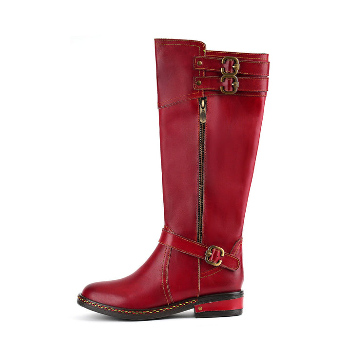 Scarlet Charm Buckle Boots