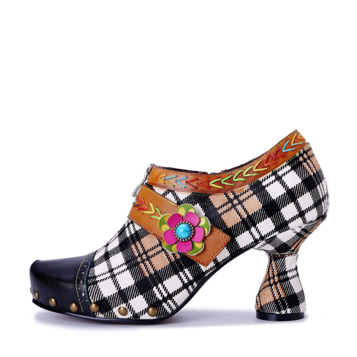 Vintage Plaid Blossom Pumps