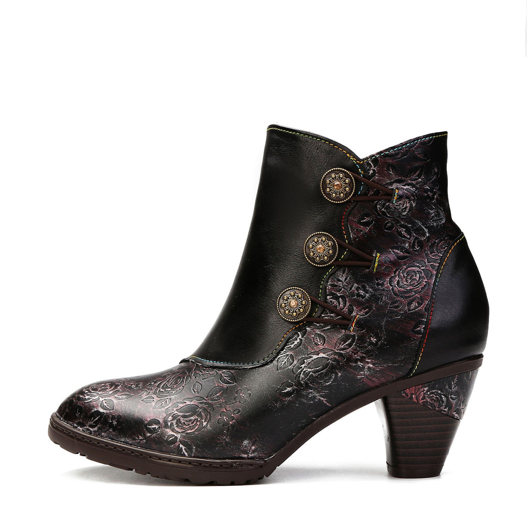 Stivali a bottone a mano retrò fatti a mano