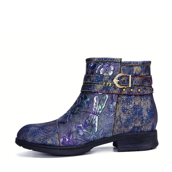 Zapatos de libélula en relieve hechas a mano