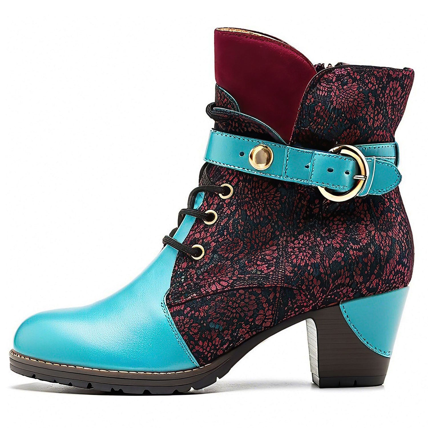 Vintage Radiant Bloom Ankle Boots(Pre-order)