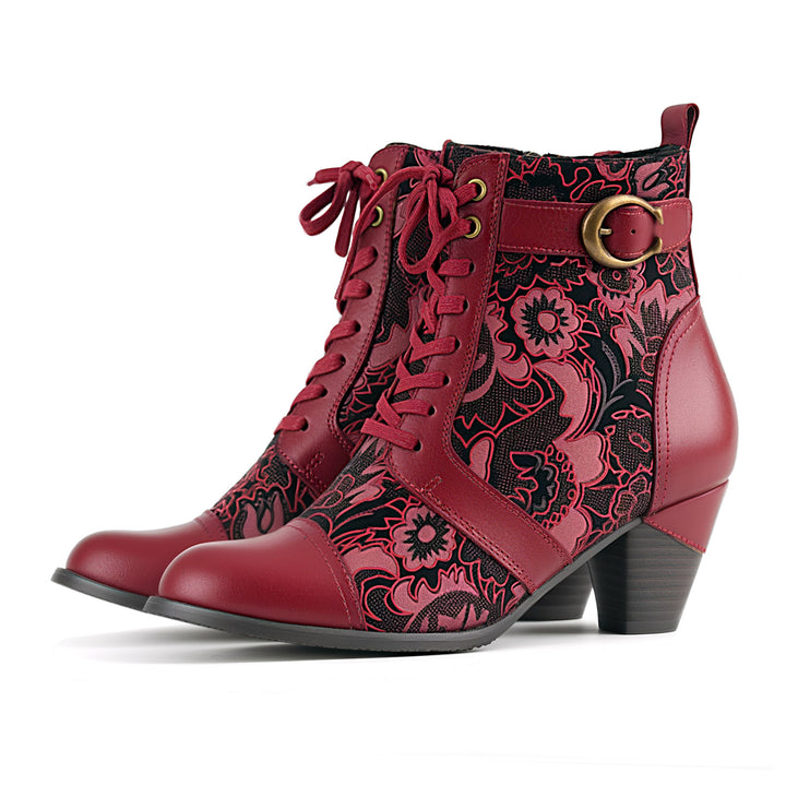 Bottines à lacets en dentelle intemporelle Grace