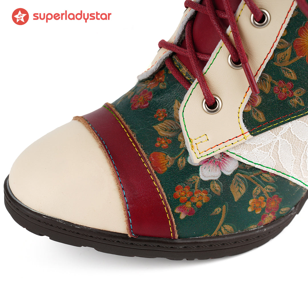 Autumn Garden Floral Ankle Boots