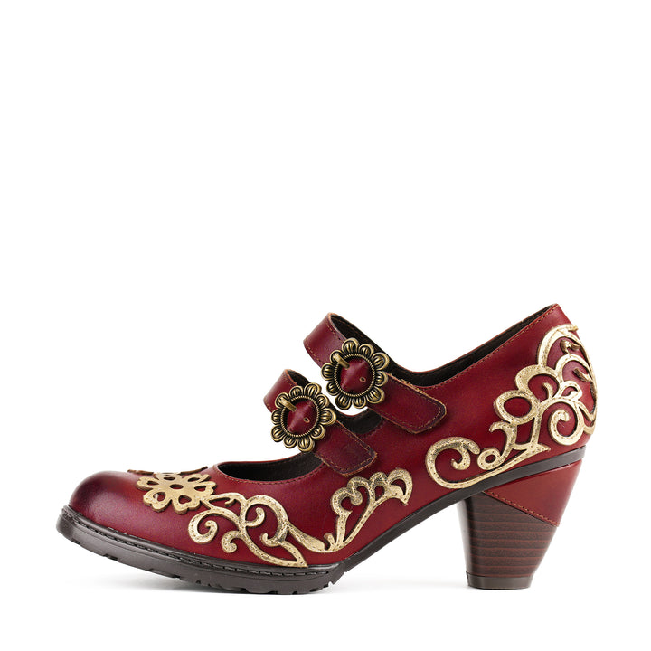 Vintage Burgundy Mary Jane Pumps