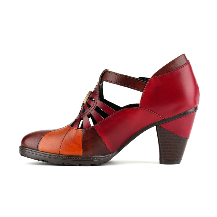 Vintage Leather Grace T-Strap Pumps
