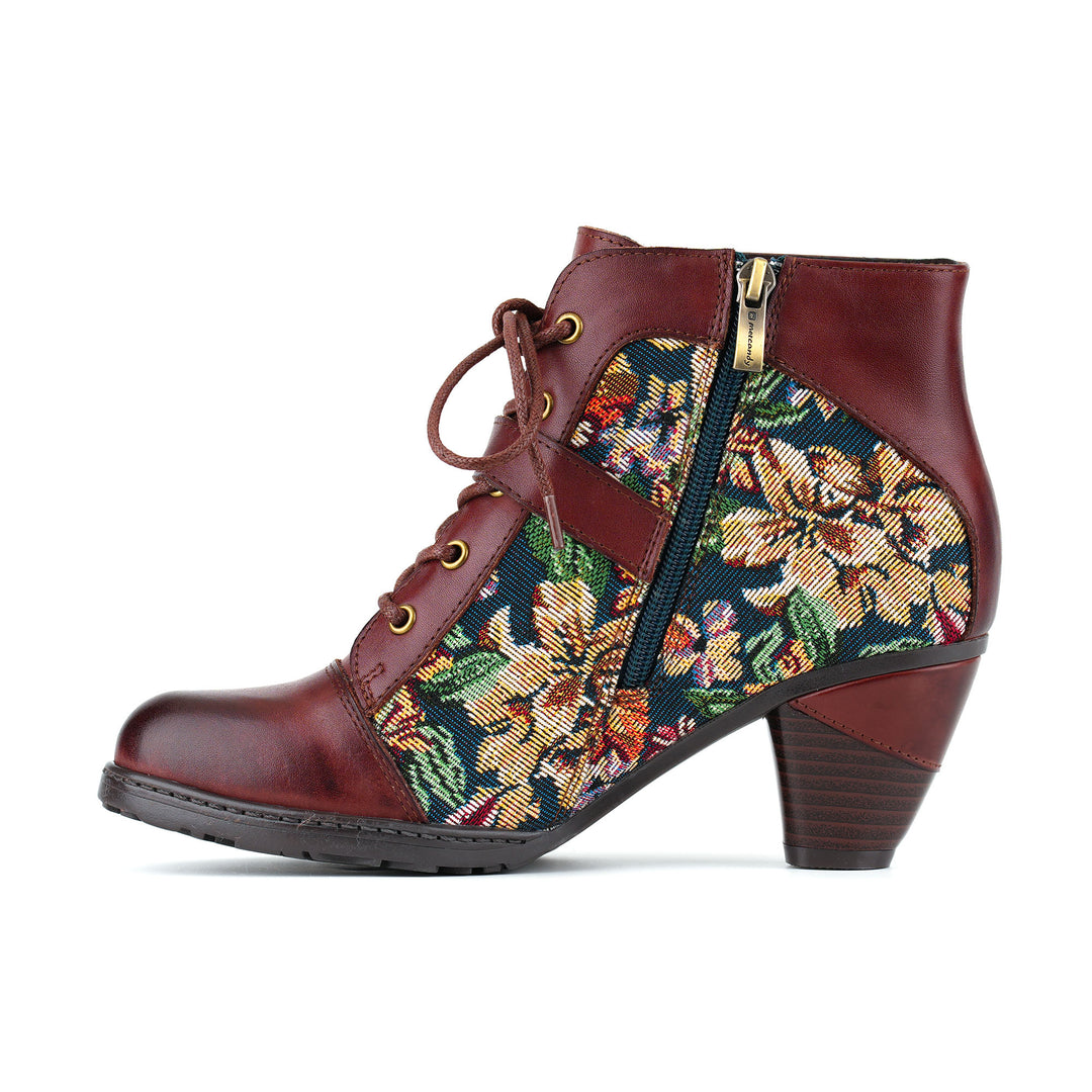Bottines vintage à boucle florale