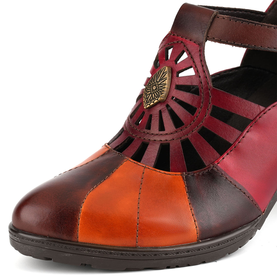 Vintage Leather Grace T-Strap Pumps