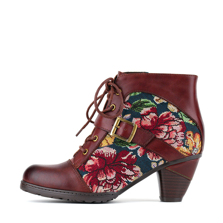 Bottines vintage à boucle florale