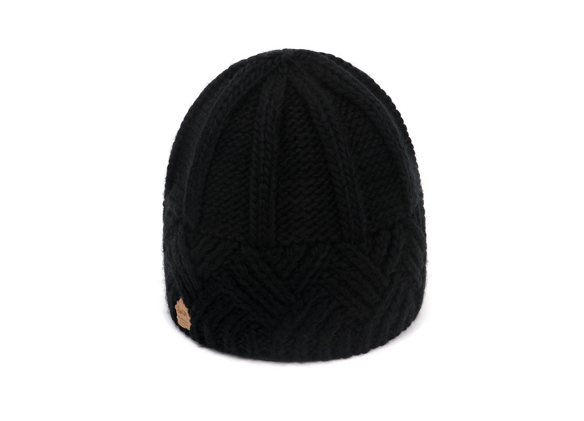 Vintage Diamond-Pattern Chunky Knit Fall/Winter Hat