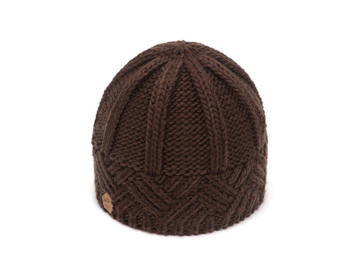 Vintage Diamond-Pattern Chunky Knit Fall/Winter Hat