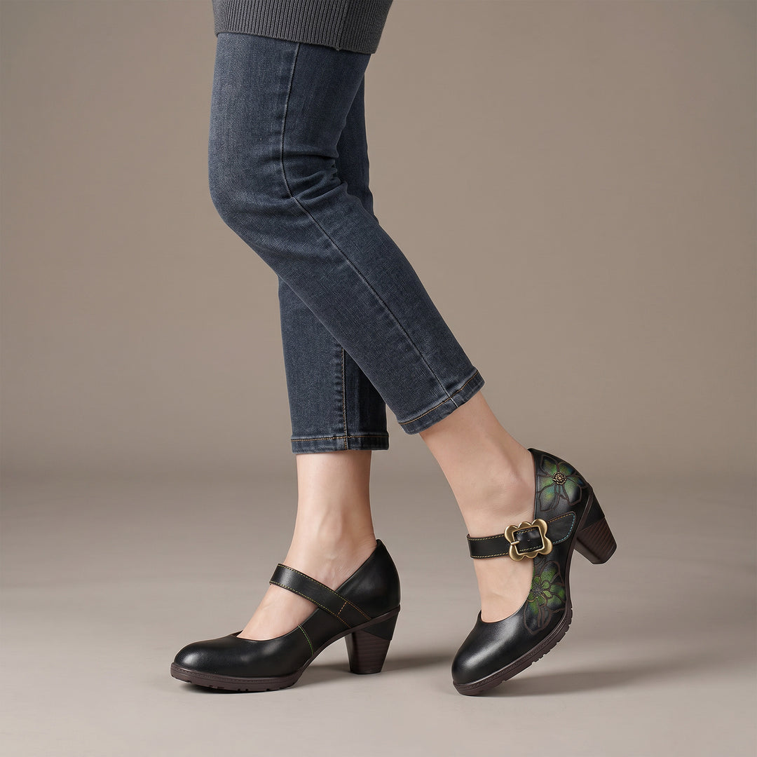 Vintage Handmade Bloom Elegance Pumps