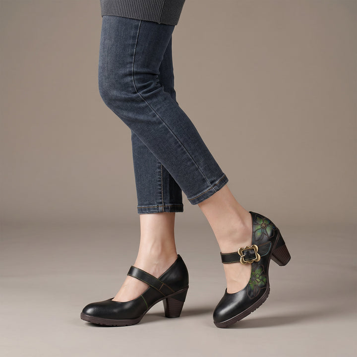 Vintage Handmade Bloom Elegance Pumps