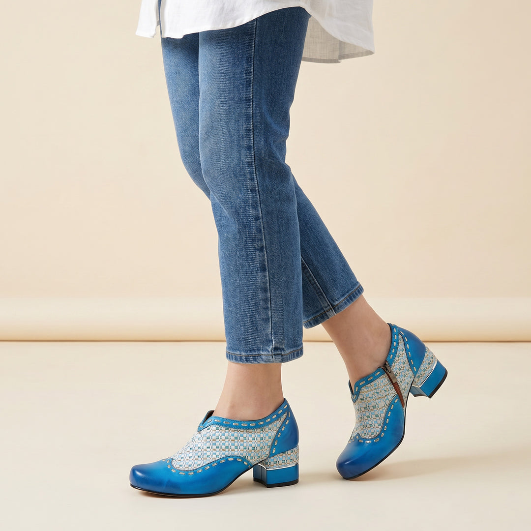 Handmade Leather Printed Comfy Frozen Pump