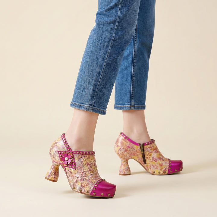 Blossom Charm Retro Heeled Pumps