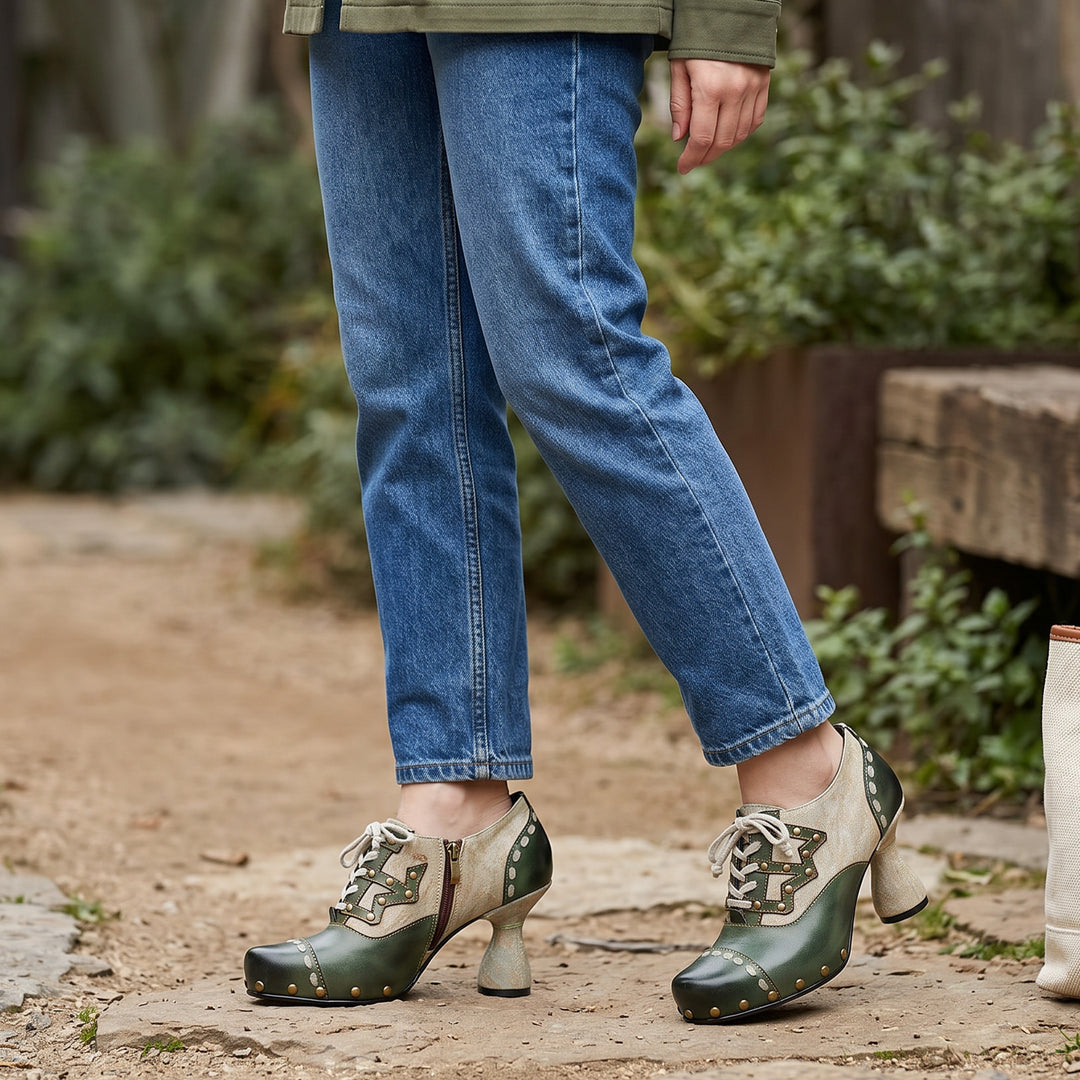 Vintage Forest Grace Lace-Up Pumps