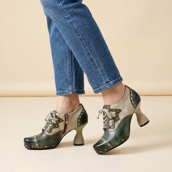 Vintage Forest Grace Lace-Up Pumps