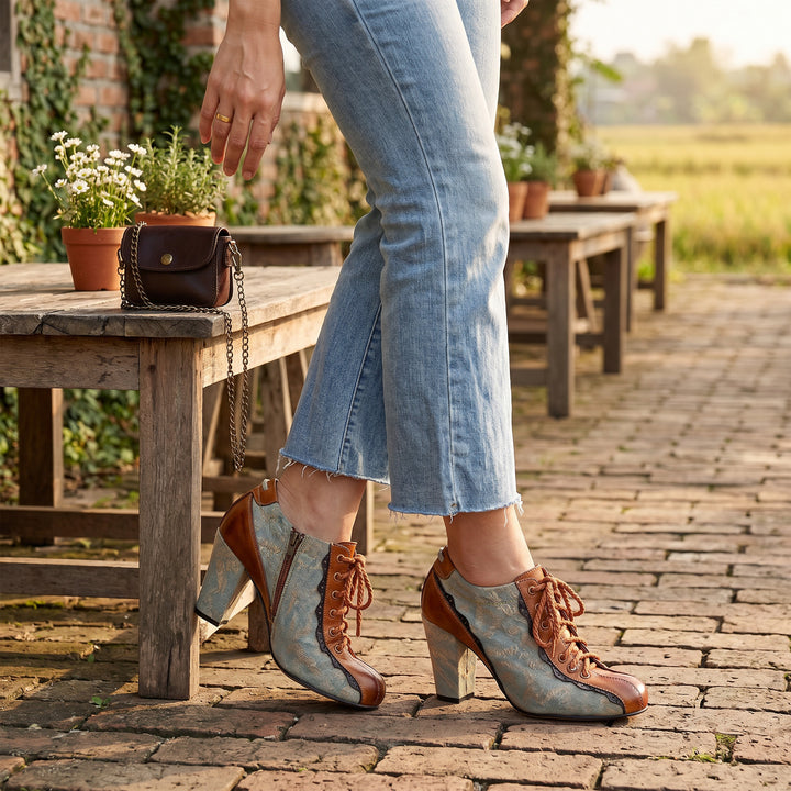 Handmade Vintage Elegance Patchwork Pumps