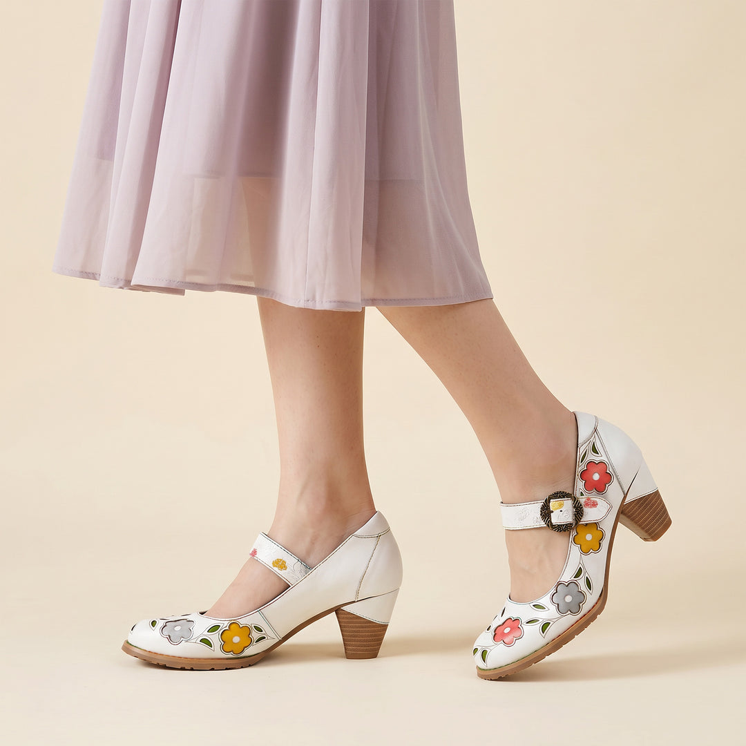 Retro Blossom Elegant Pumps