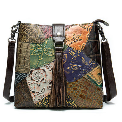 Sac à paquet croisé en relief en relief vintage