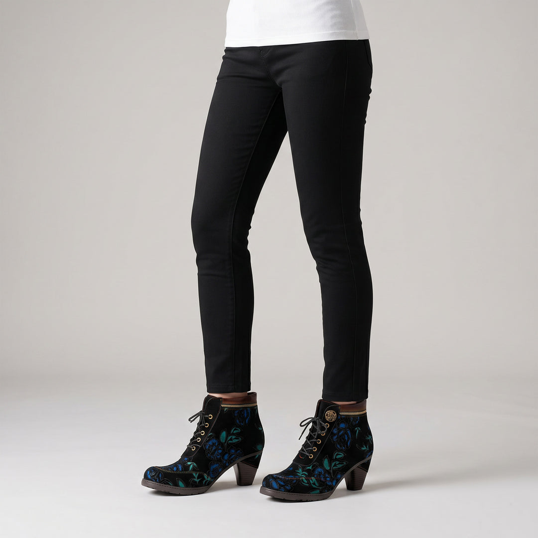 Botas de tornozelo de flores de flor vintage (pré-encomenda)