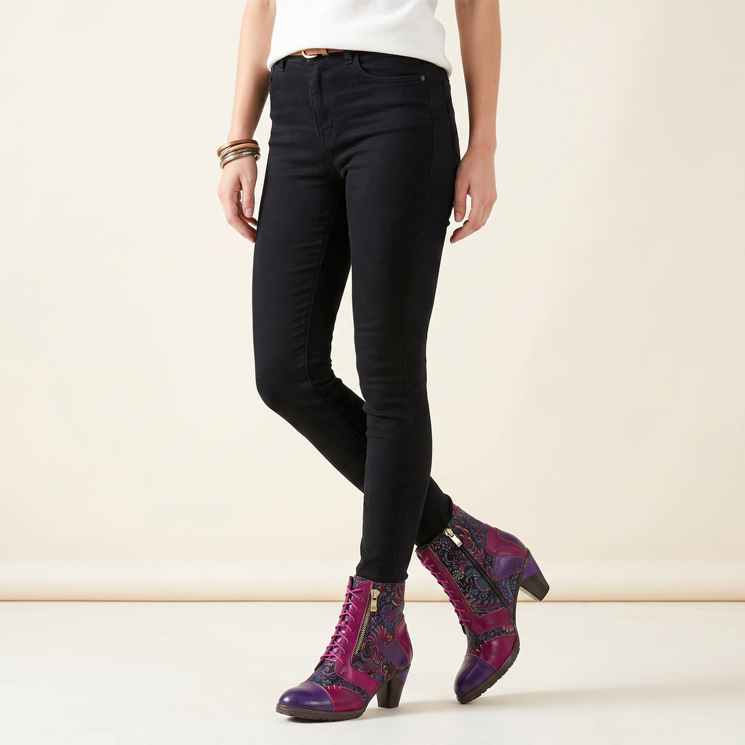 Botas de retalhos de couro feitas à mão retro