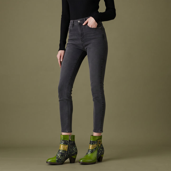 Handmade Nature Bloom Ankle Boots