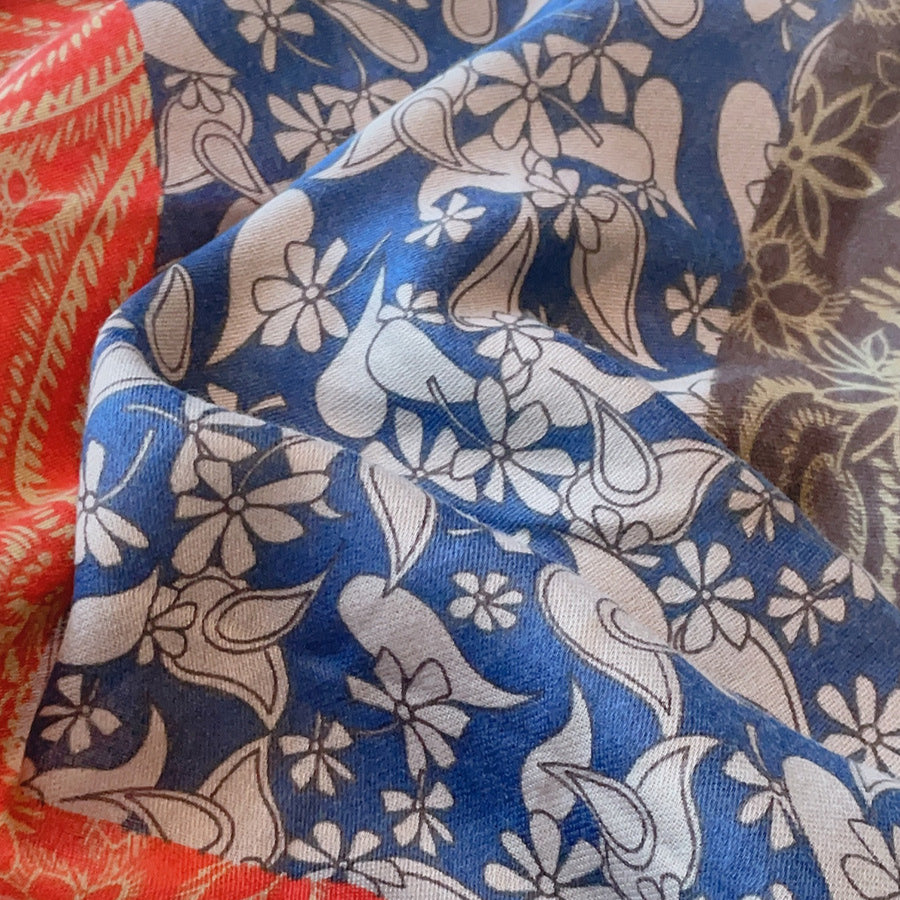 Bohemian Paisley Cotton-Linen Châle chaud