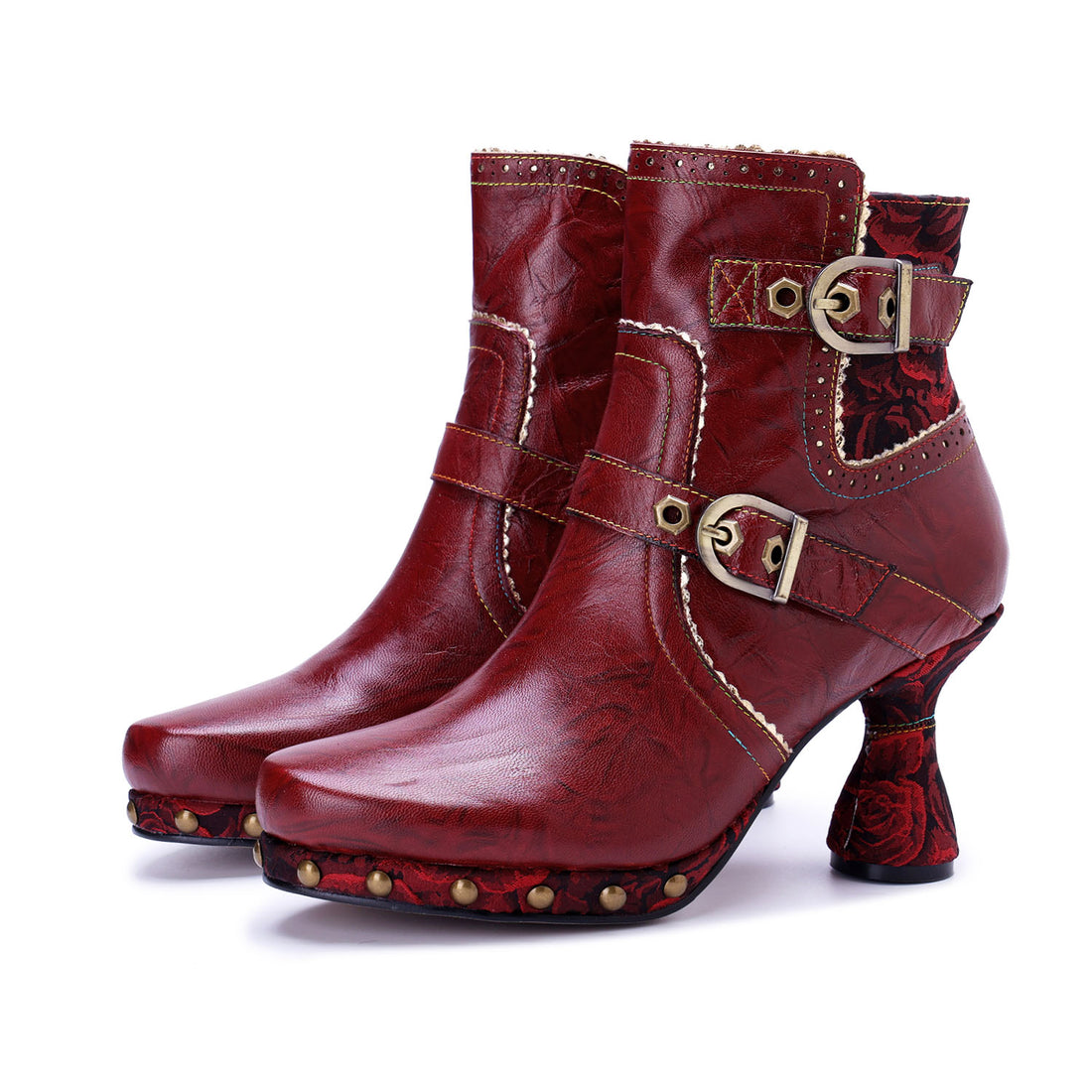 Retro Handmade Pure Color Fashionable Ankle Boots