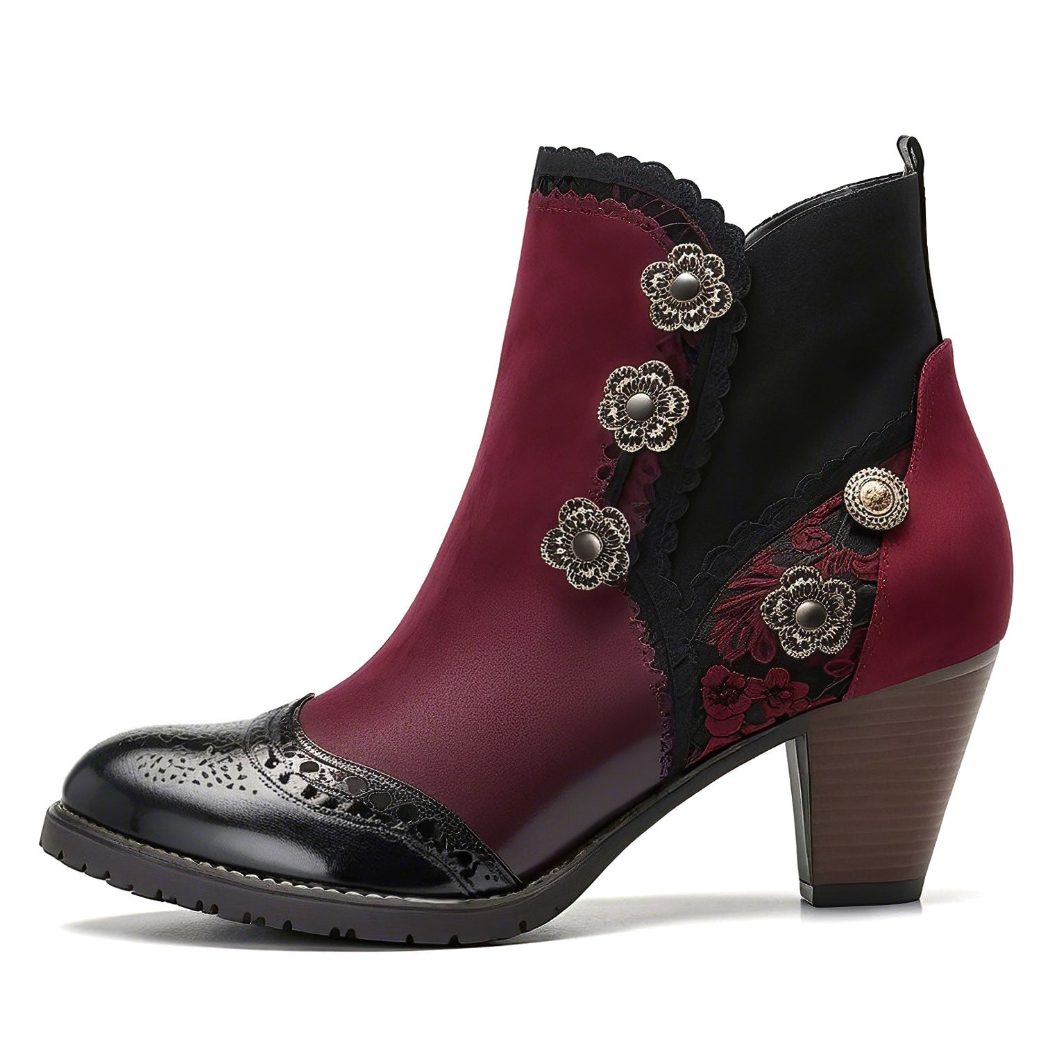 Noble Rose Embroidered Ankle Boots(Pre-order)