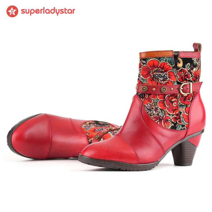 Botas florais vibrantes vintage