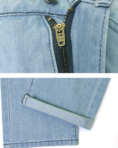 Denim Floral Casual Pants