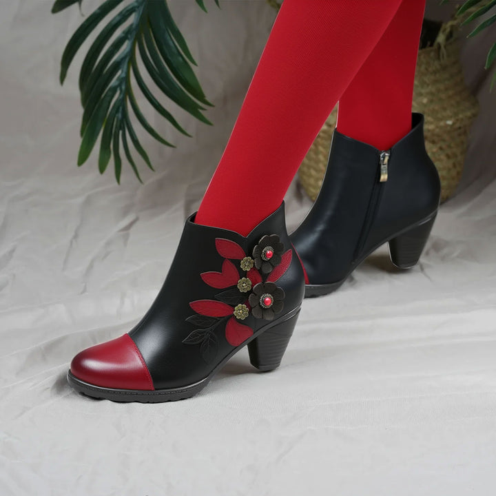 Retro Boho Floral Charm Botkle Boots