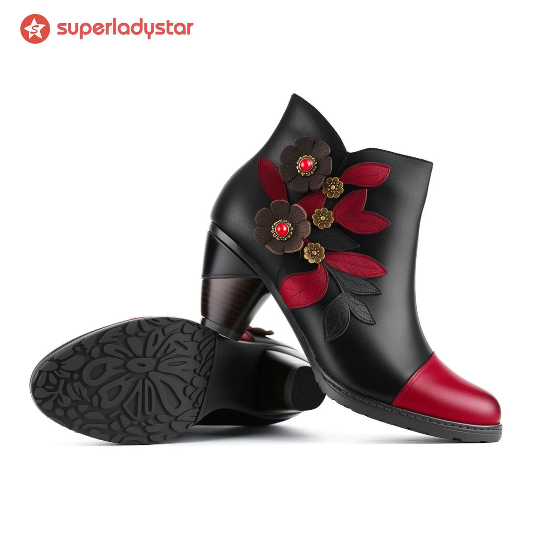 Retro Boho Floral Charm Botkle Boots
