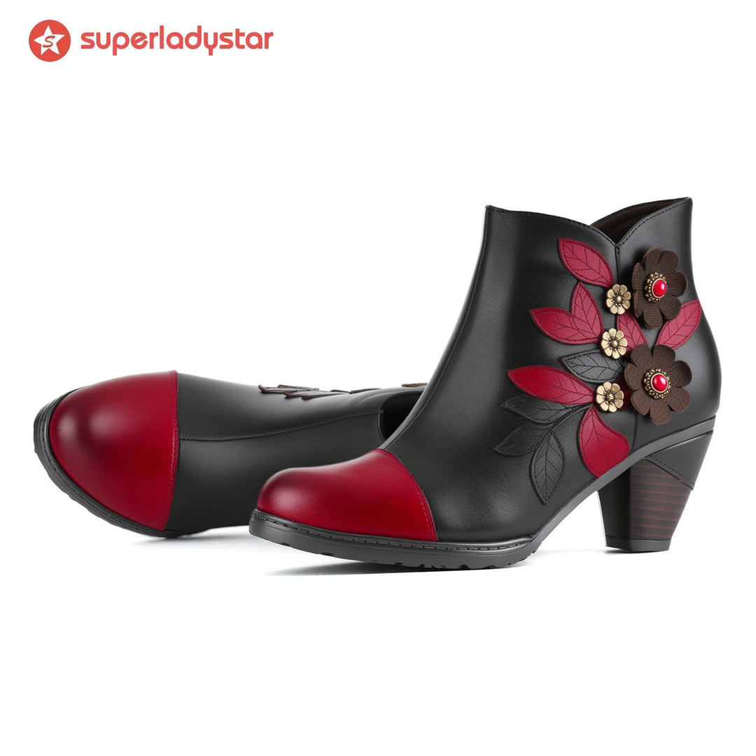 Retro Boho Floral Charm Botkle Boots