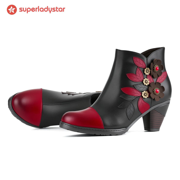 Retro Boho Floral Charm Botkle Boots
