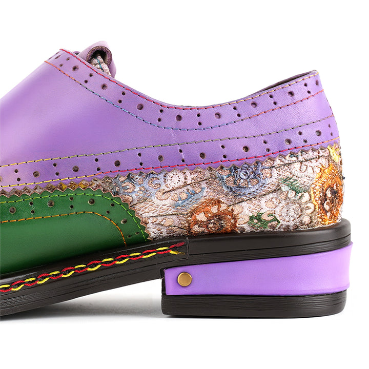 Colorblock Mary Jane Oxford Flat Shoes