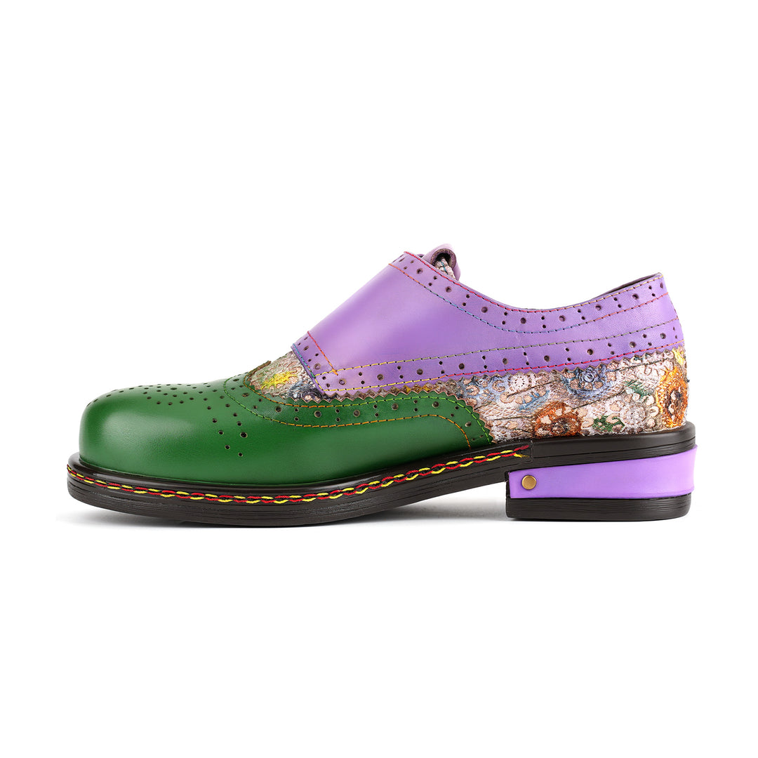 Colorblock Mary Jane Oxford Flat Shoes