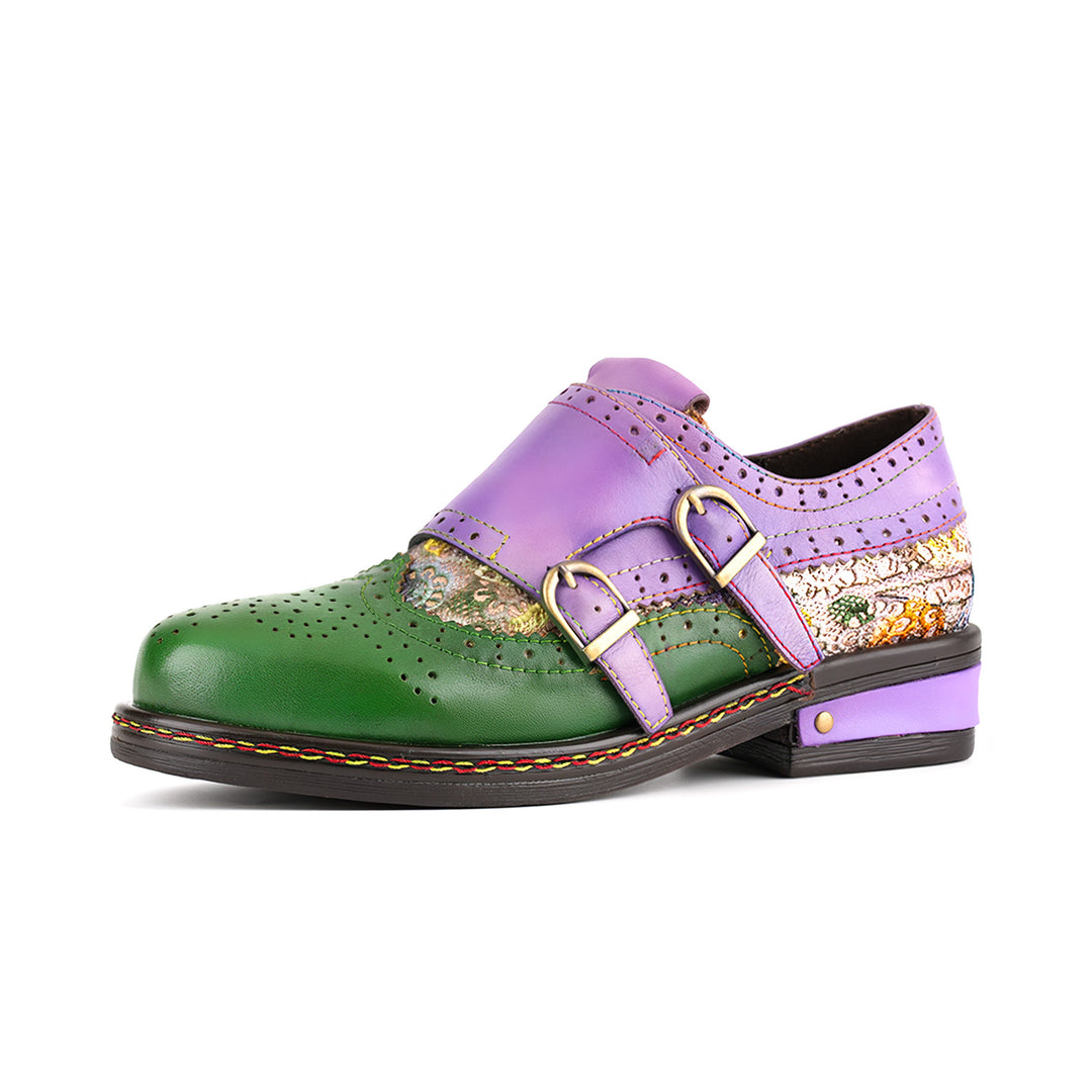 Colorblock Mary Jane Oxford Flat Shoes