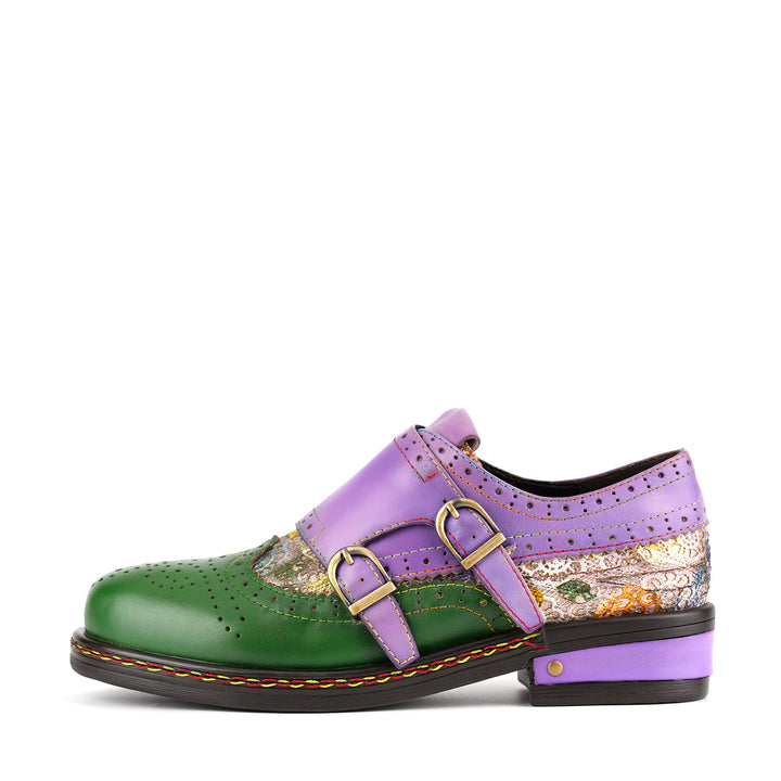 Colorblock Mary Jane Oxford Flat Shoes