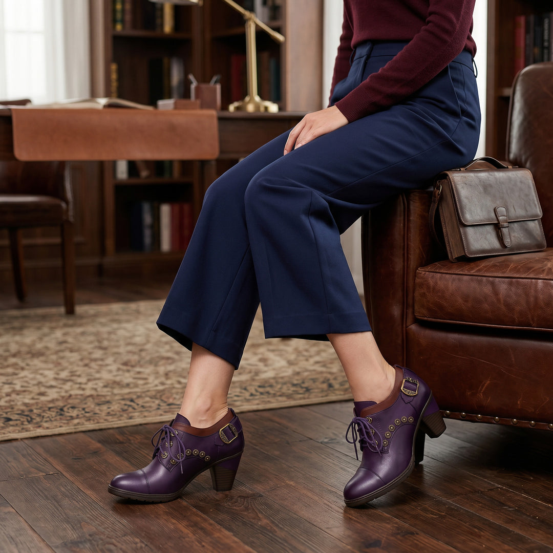Vintage Lace-Up Decorative Buckle Pumps – superladystar
