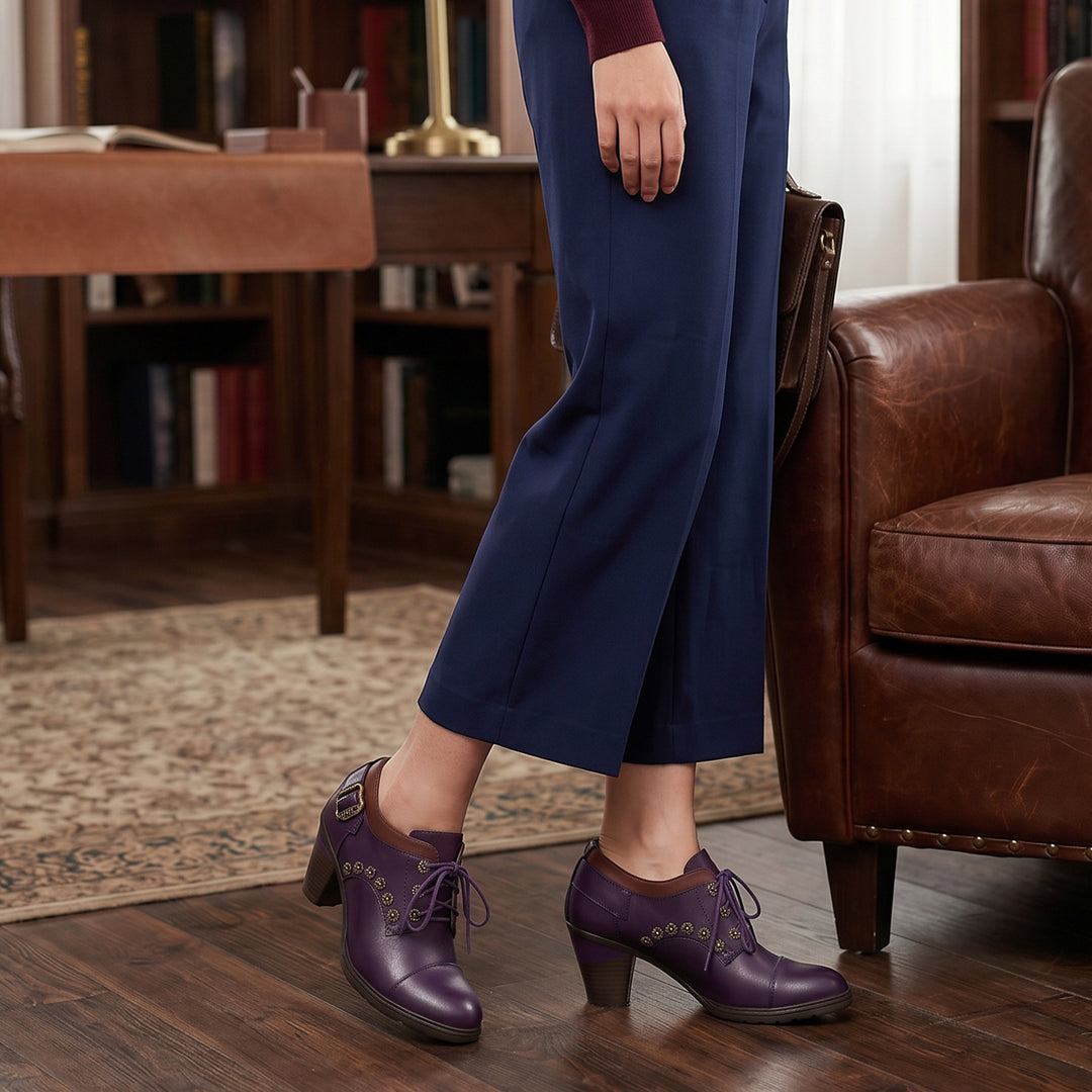 Vintage Lace-Up Decorative Buckle Pumps – superladystar