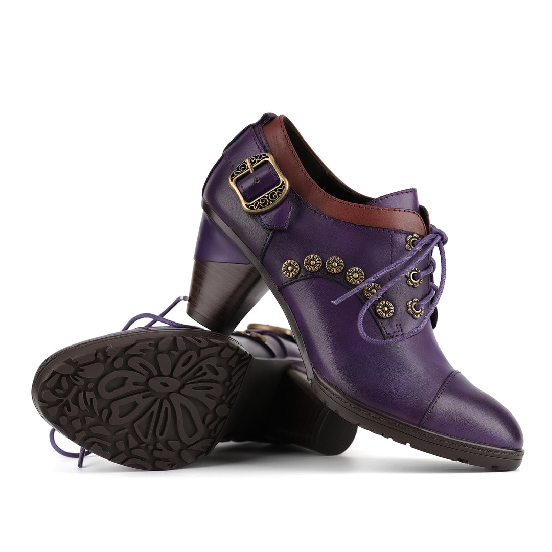Vintage Lace-Up Decorative Buckle Pumps – superladystar
