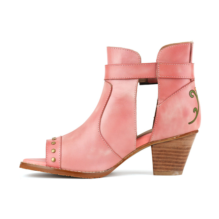 Sandalen mit floralem Cutout und Schnallenriemen